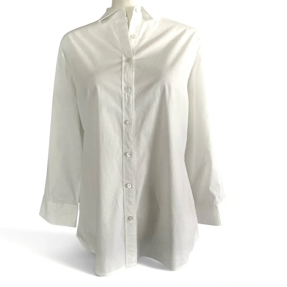 J. Crew Stretch Perfect Shirt in White, Sz TL